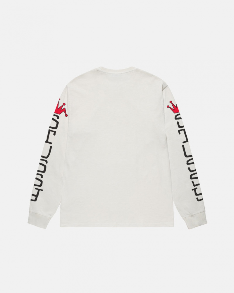 Stussy Jumbo LS Tee Pigment Dyed - Unisex Longsleeve Beige | BEJZR58573