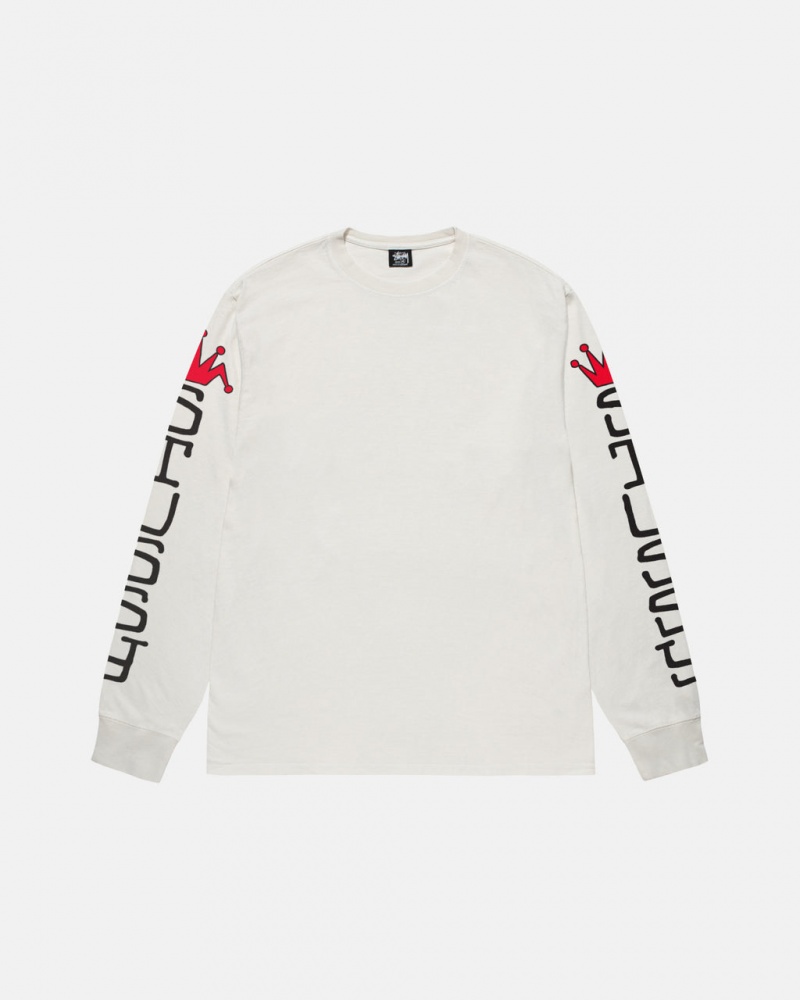 Stussy Jumbo LS Tee Pigment Dyed - Unisex Longsleeve Beige | BEJZR58573