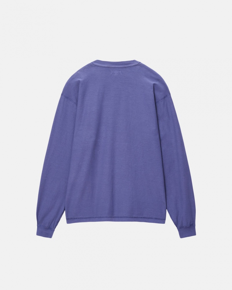 Stussy Lazy LS Tee - Unisex Longsleeve Diepblauw | QBEWA69780