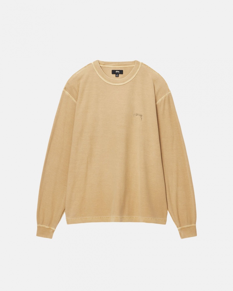 Stussy Lazy LS Tee - Unisex Longsleeve Goud | XBEBH40041