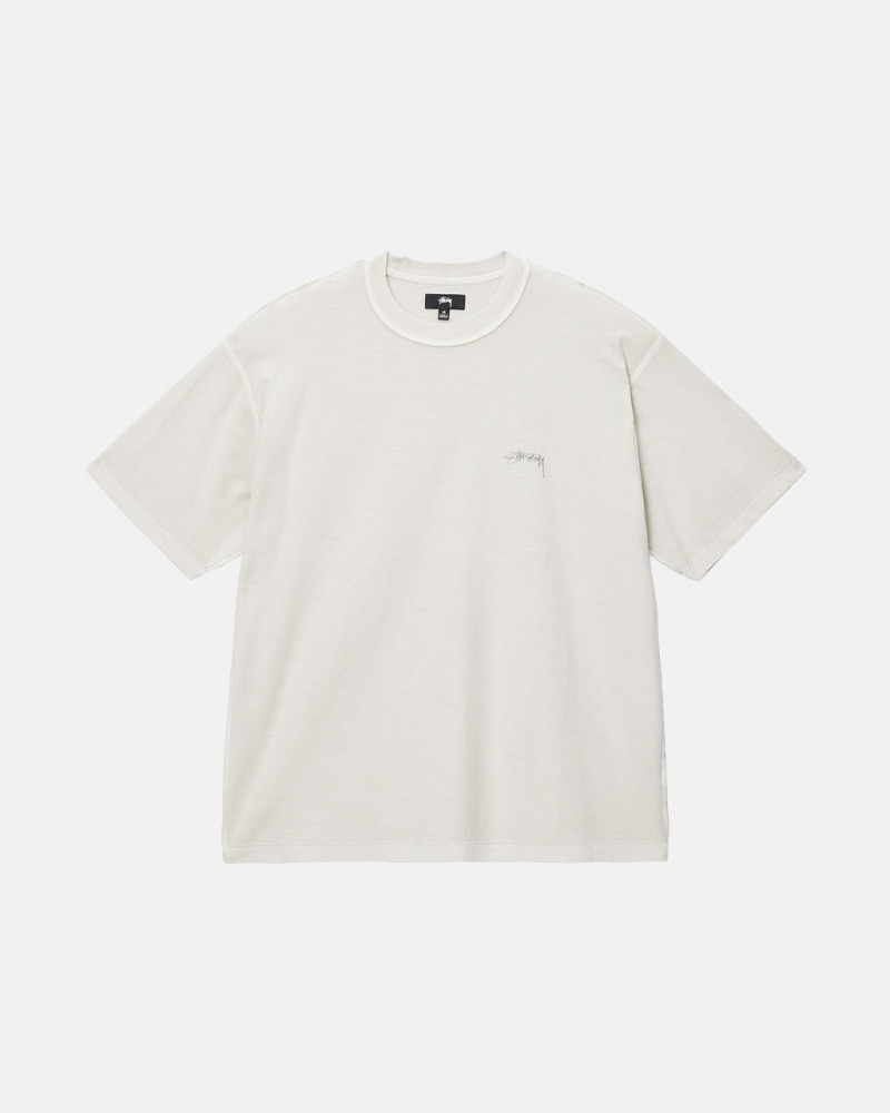 Stussy Lazy Tee - Unisex Sweaters Knits Beige | BENZX14999