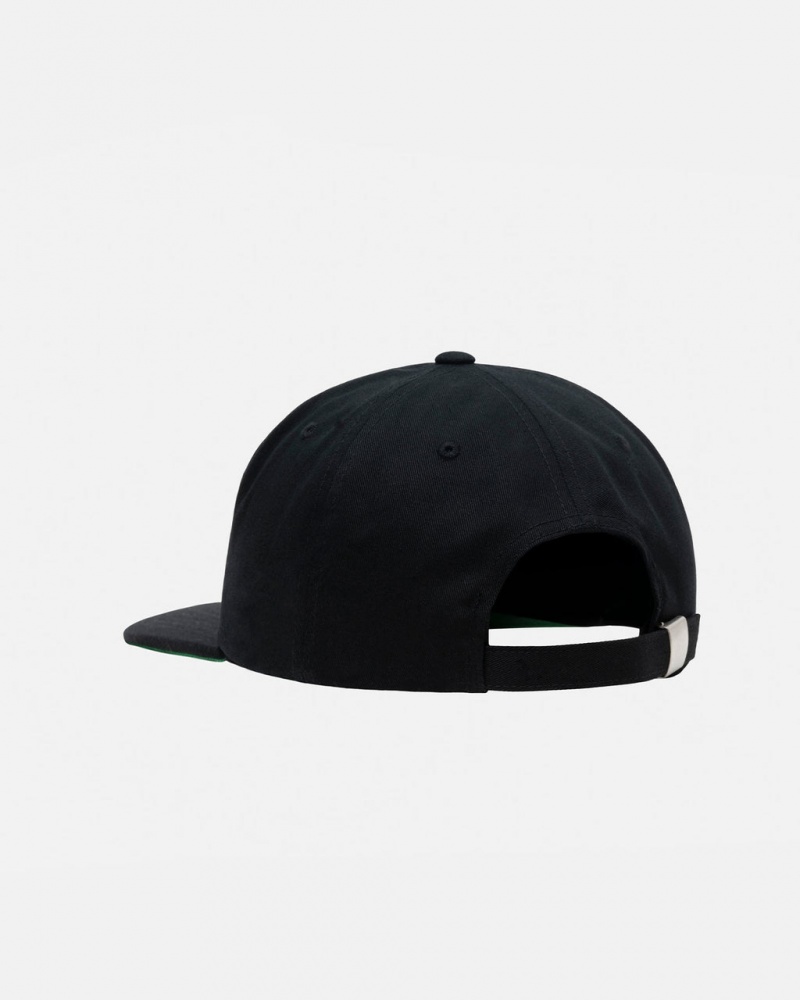 Stussy Mid-Depth Basic Star Strapback - Unisex Zwart | QBEUV86659