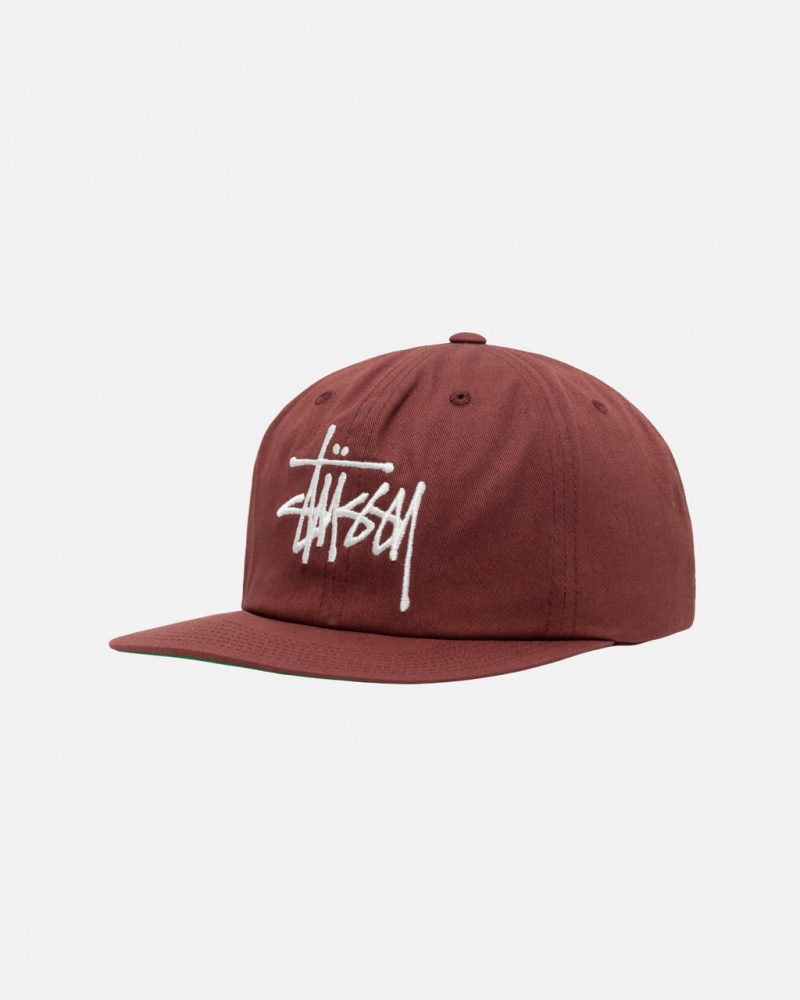 Stussy Mid-Depth Basic Strapback - Unisex Rood Bruin | SBENY22268