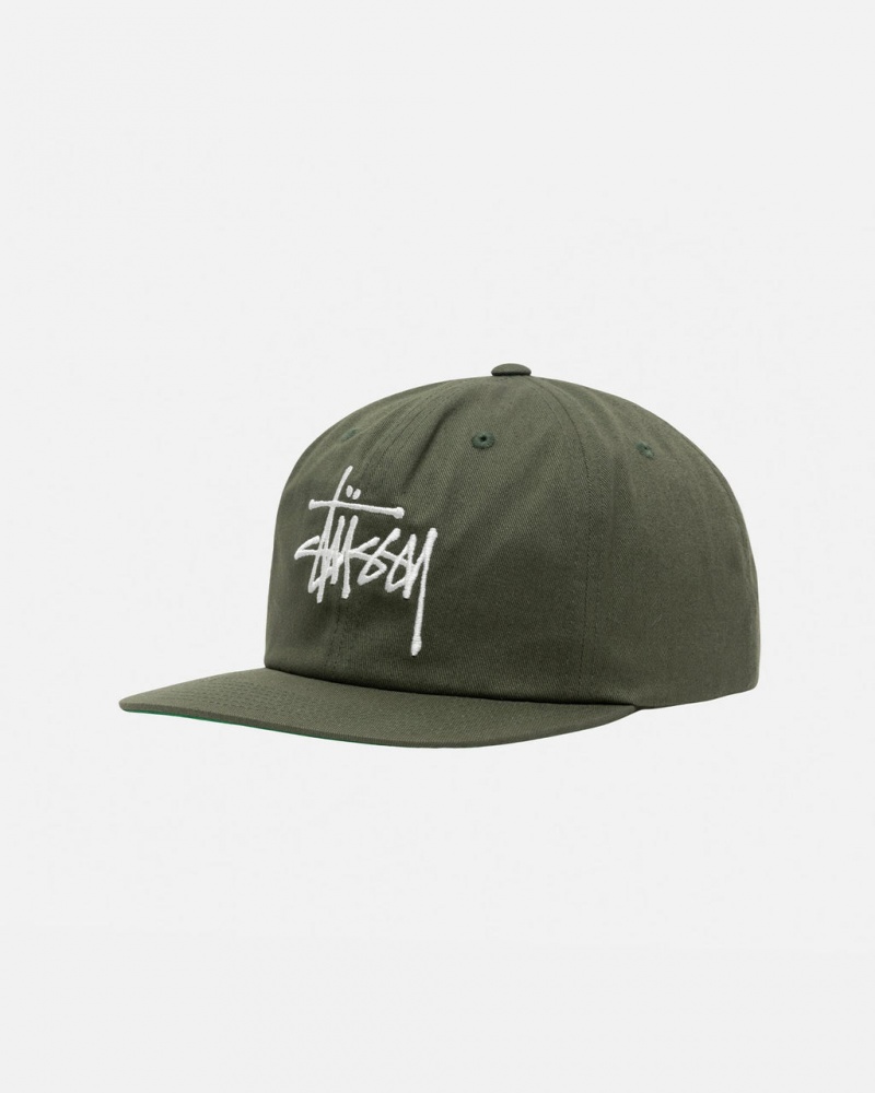 Stussy Mid-Depth Basic Strapback - Unisex Olijfgroen | XBEGW75528