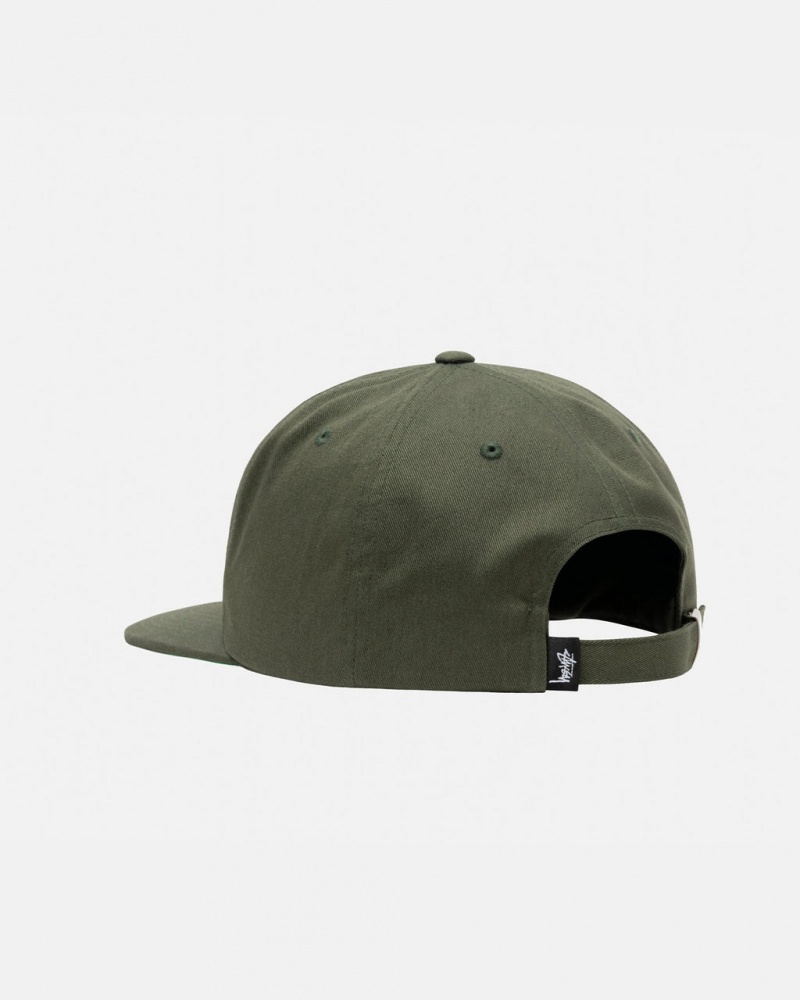 Stussy Mid-Depth Basic Strapback - Unisex Olijfgroen | XBEGW75528