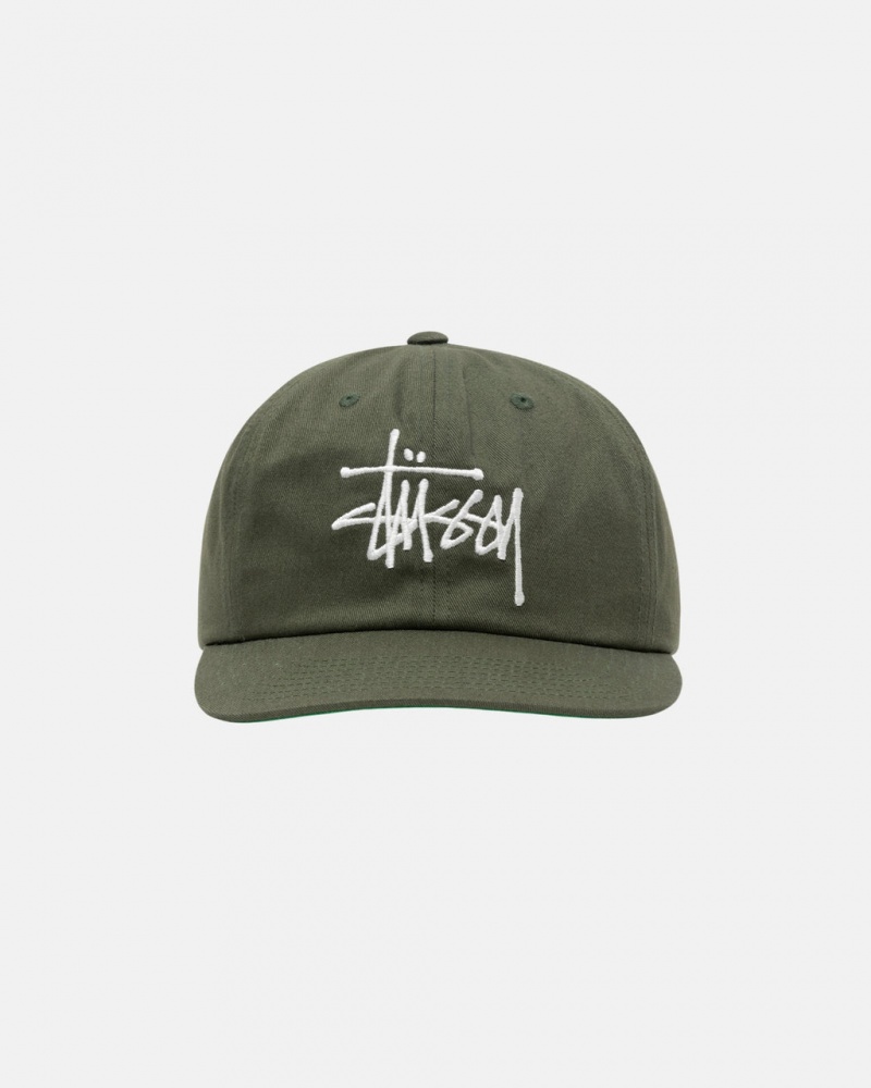 Stussy Mid-Depth Basic Strapback - Unisex Olijfgroen | XBEGW75528