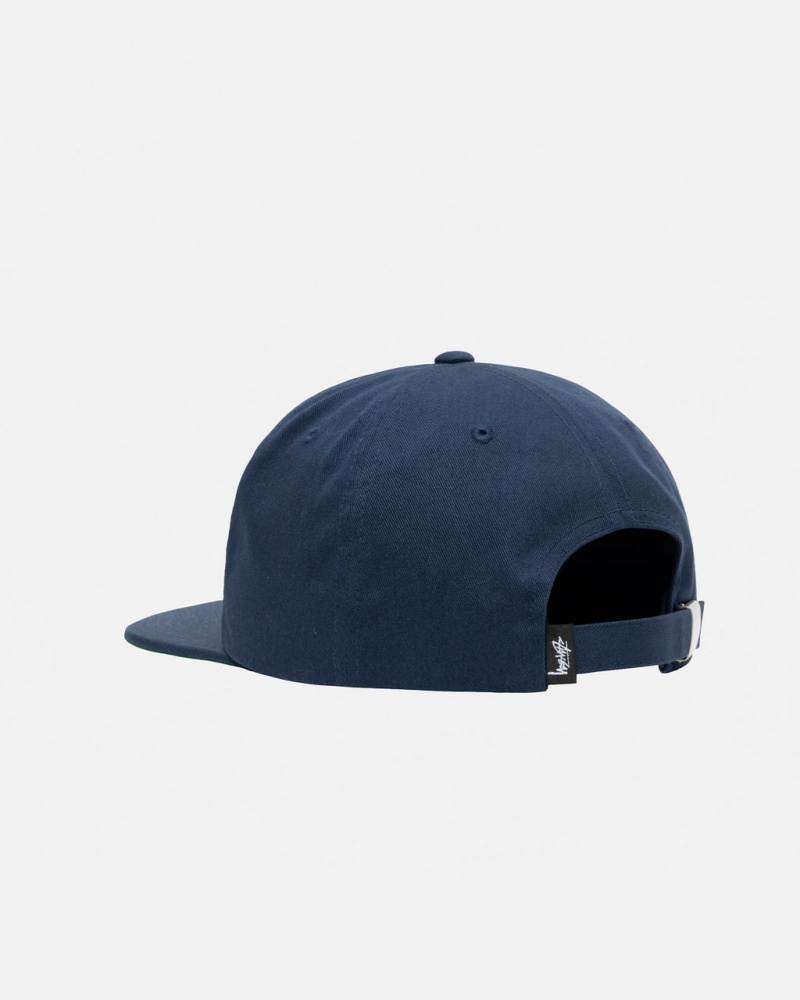 Stussy Mid-Depth Basic Strapback - Unisex Donkerblauw | EBEHC26112