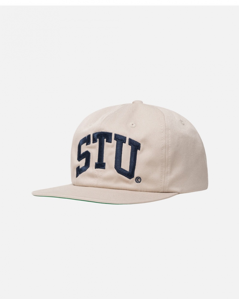 Stussy Mid-Depth Stu Arch Strapback - Unisex Khaki | BBESD89836