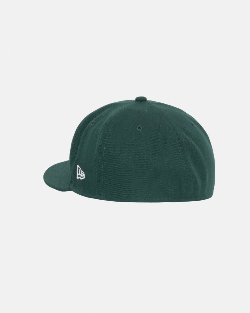 Stussy New Era 59Fifty Curly S - Unisex Groen | BEDYB14593