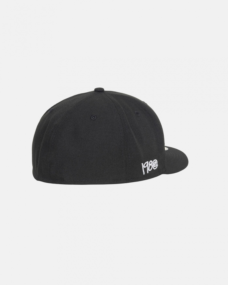 Stussy New Era 59Fifty Curly S - Unisex Zwart | XBEGW10705