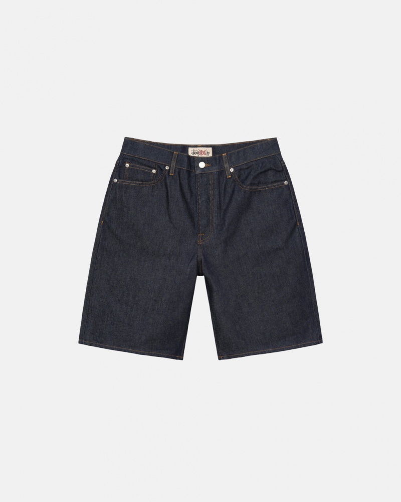 Stussy Raw Denim Big Ol Shorts - Mens Shorts Zwart | PBEQX34832