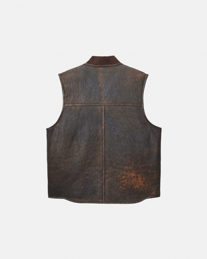 Stussy Reversible Shearling Workgear Vest - Unisex Jackets Bruin | BEEAH23484