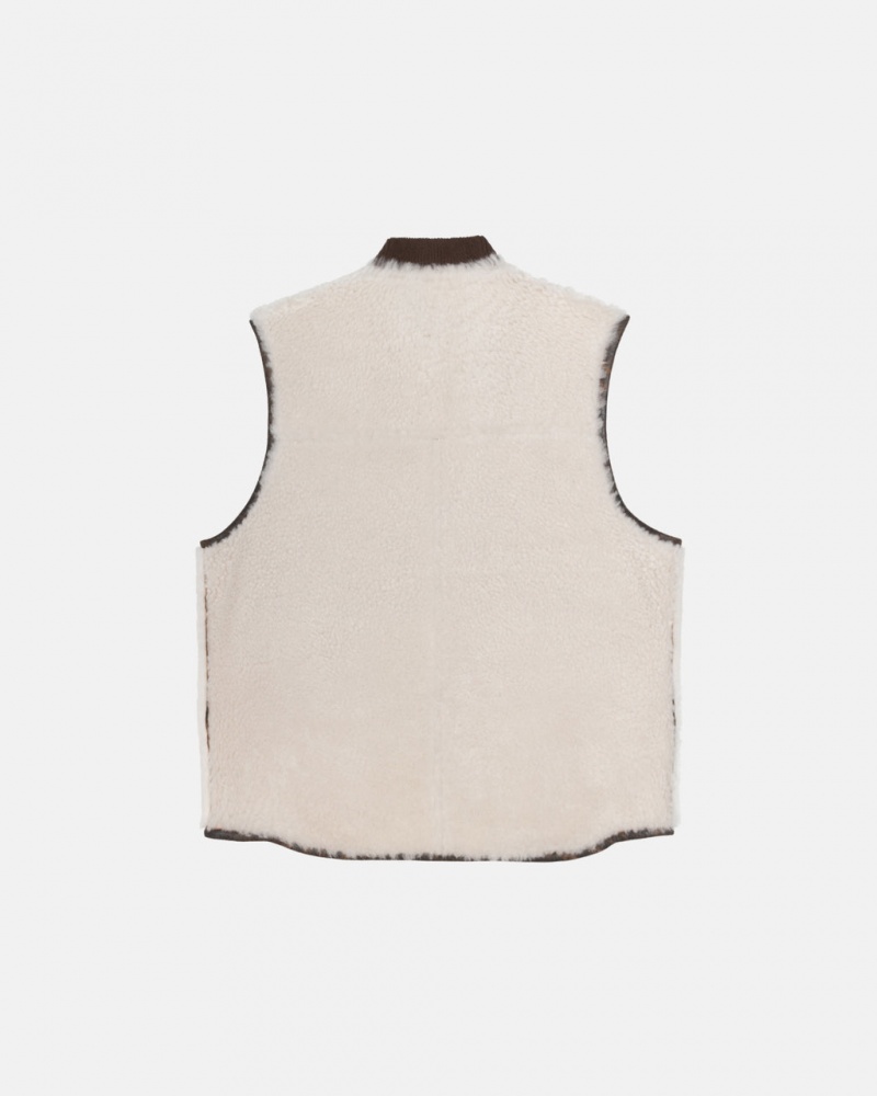 Stussy Reversible Shearling Workgear Vest - Unisex Jackets Bruin | BEEAH23484