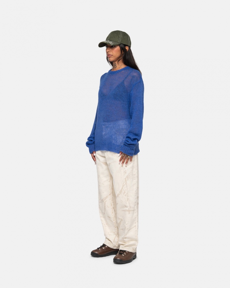 Stussy S Loose Knit Trui - Unisex Sweaters Blauw | EBEHC70543