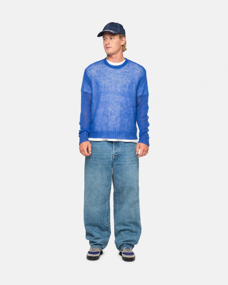 Stussy S Loose Knit Trui - Unisex Sweaters Blauw | EBEHC70543