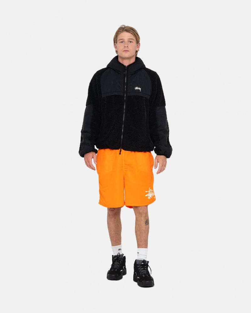 Stussy Sherpa Paneled Met Capuchon Jacket - Unisex Hoodies Zwart | MBEFT91994