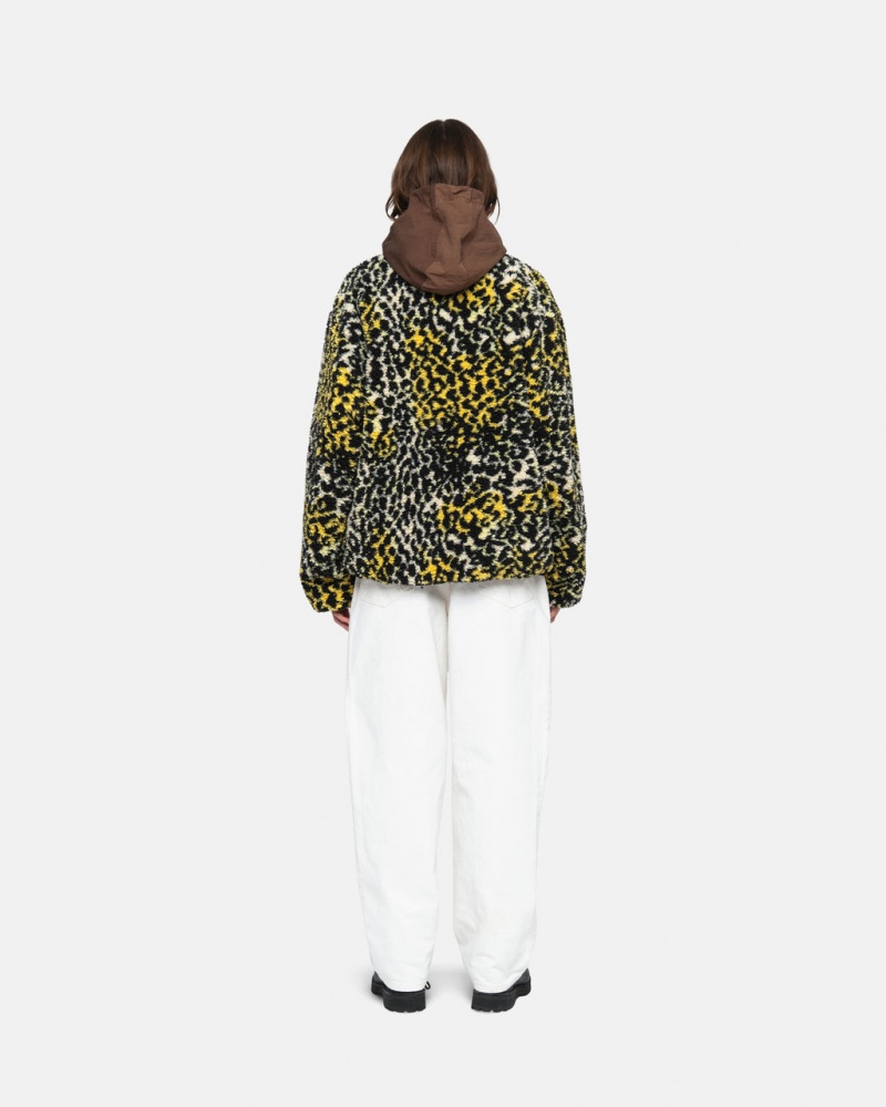 Stussy Sherpa Reversible Jacket - Unisex Jackets Geel Leopard | BEEAH48523