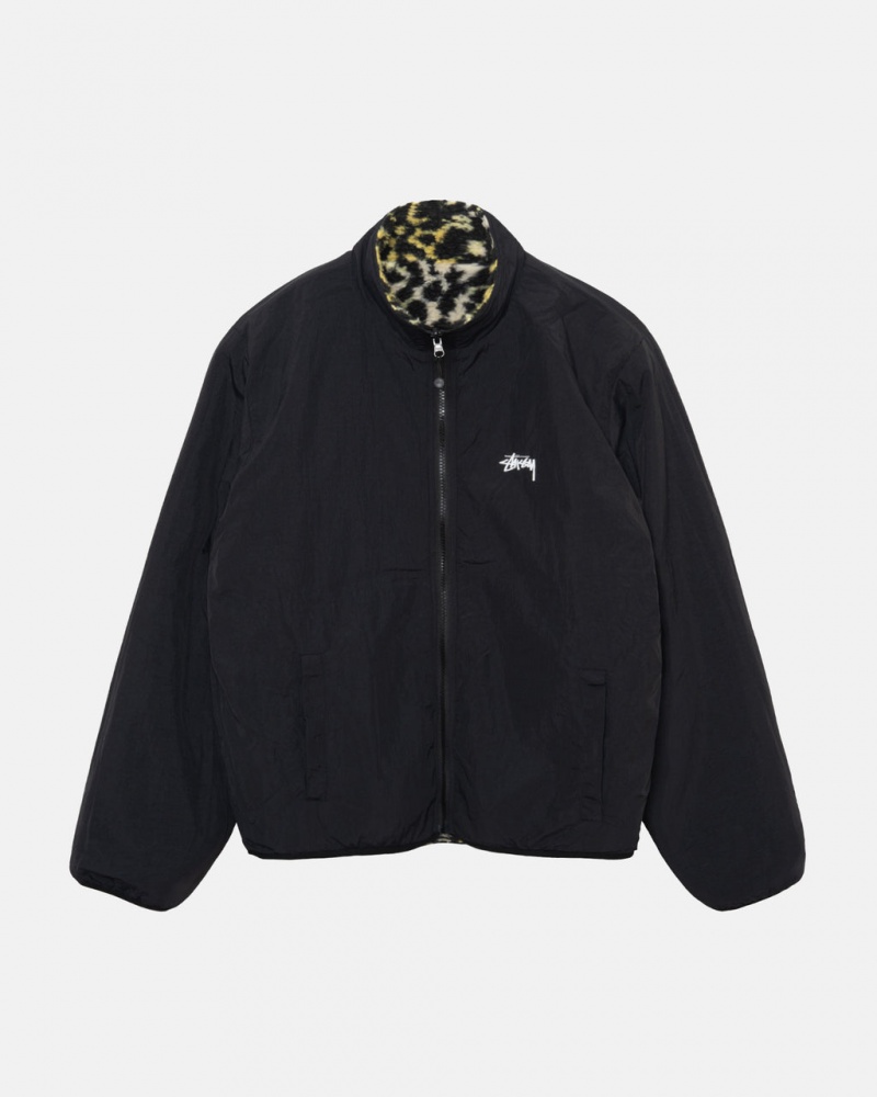 Stussy Sherpa Reversible Jacket - Unisex Jackets Geel Leopard | BEEAH48523