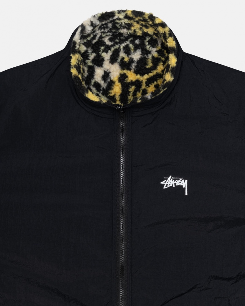 Stussy Sherpa Reversible Jacket - Unisex Jackets Geel Leopard | BEEAH48523