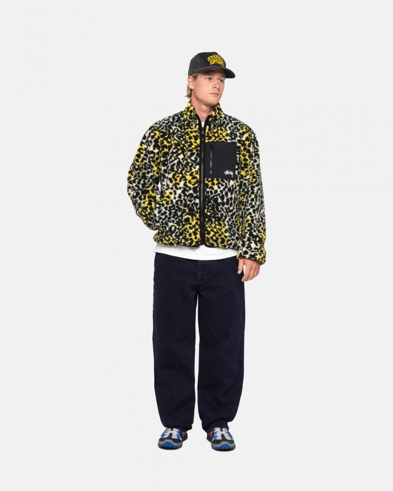 Stussy Sherpa Reversible Jacket - Unisex Jackets Geel Leopard | BEEAH48523