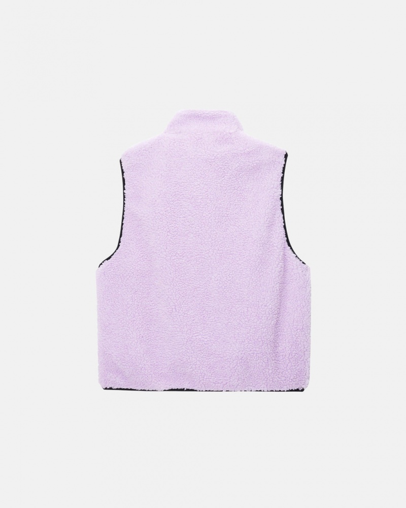 Stussy Sherpa Reversible Vest - Unisex Jackets Lavendel | BEXBR26520