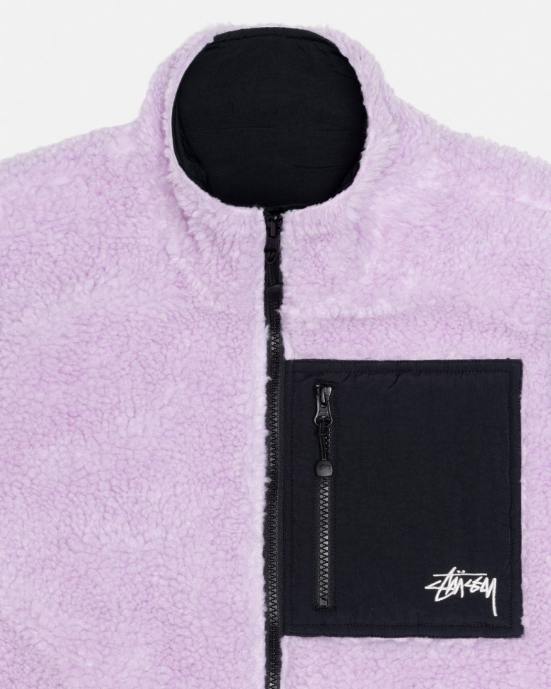 Stussy Sherpa Reversible Vest - Unisex Jackets Lavendel | BEXBR26520