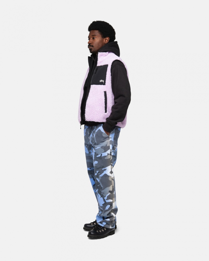 Stussy Sherpa Reversible Vest - Unisex Jackets Lavendel | BEXBR26520