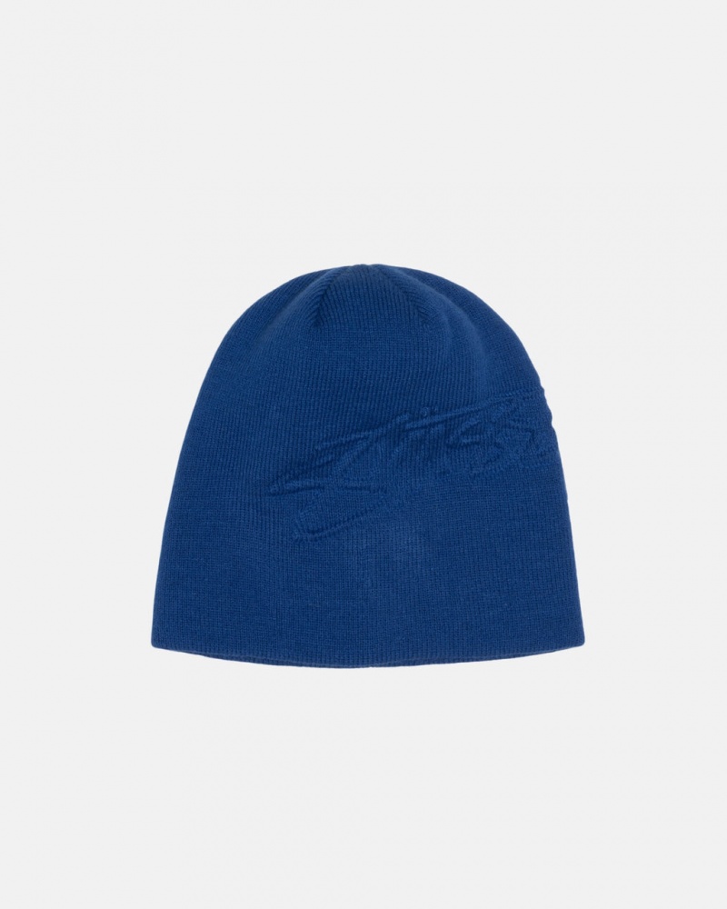 Stussy Skullcap Embossed Smooth Stock - Unisex Koningsblauw | BECIF27594