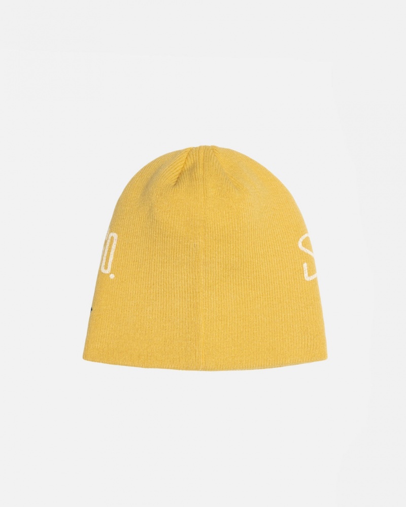 Stussy Skullcap Workgear Print - Unisex Mosterdgeel | PBEER22998