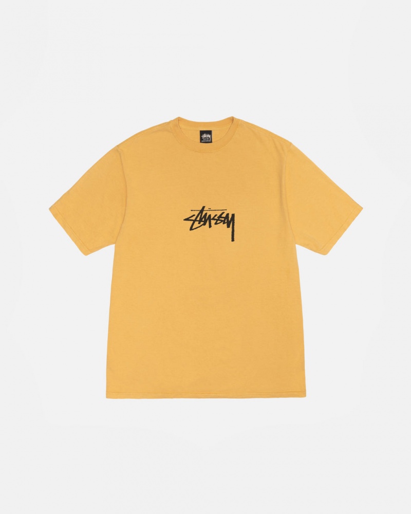 Stussy Small Stock Tee Pigment Dyed - Unisex Shortsleeve Oranje | GBEEC38248