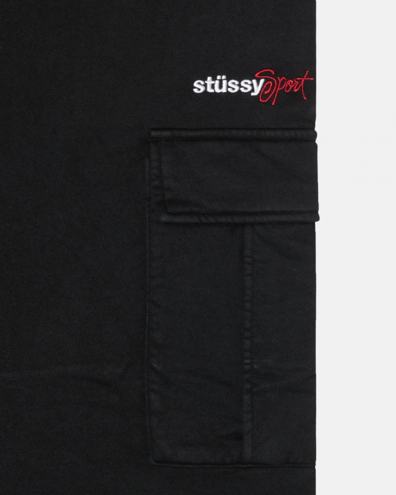 Stussy Sport Cargo Fleece Pant - Men&s Pants Zwart | BEJVR10646