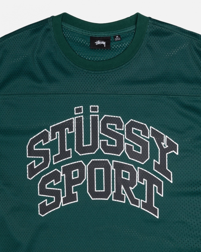 Stussy Sport Mesh Football Jersey - Unisex Sweaters Knits Groen | MBEFT74514