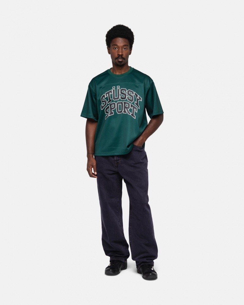 Stussy Sport Mesh Football Jersey - Unisex Sweaters Knits Groen | MBEFT74514