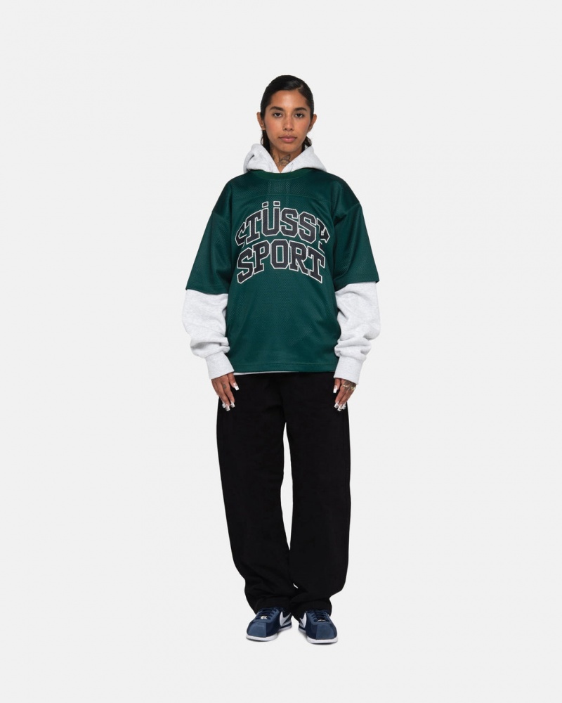 Stussy Sport Mesh Football Jersey - Unisex Sweaters Knits Groen | MBEFT74514