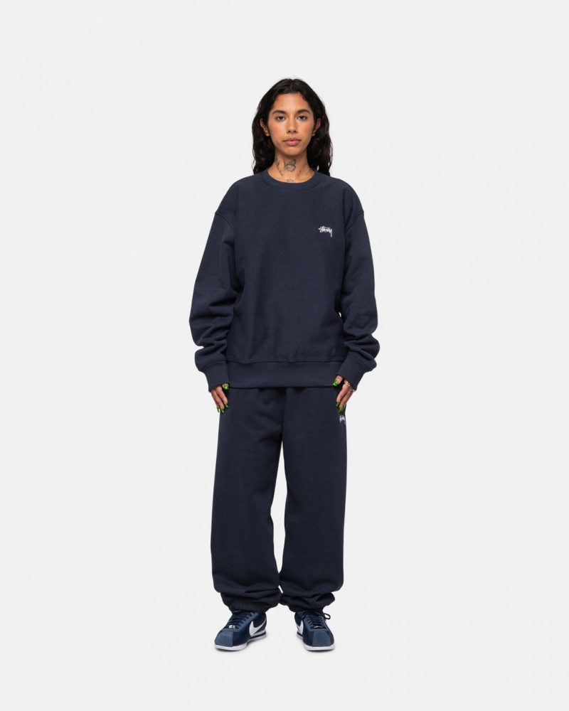 Stussy Stock Logo Sweatpant - Unisex Pants Donkerblauw | BEEAH65423