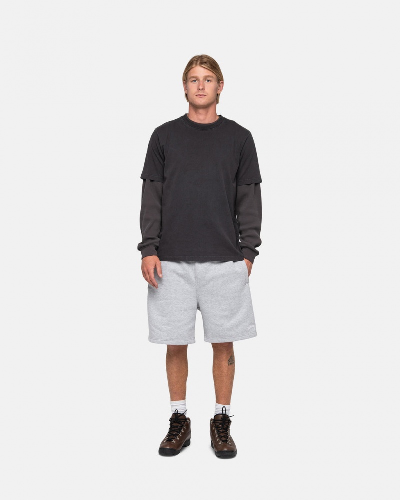 Stussy Stock Logo Sweatshort - Unisex Shorts Trunks Grijs | BEZPD99582