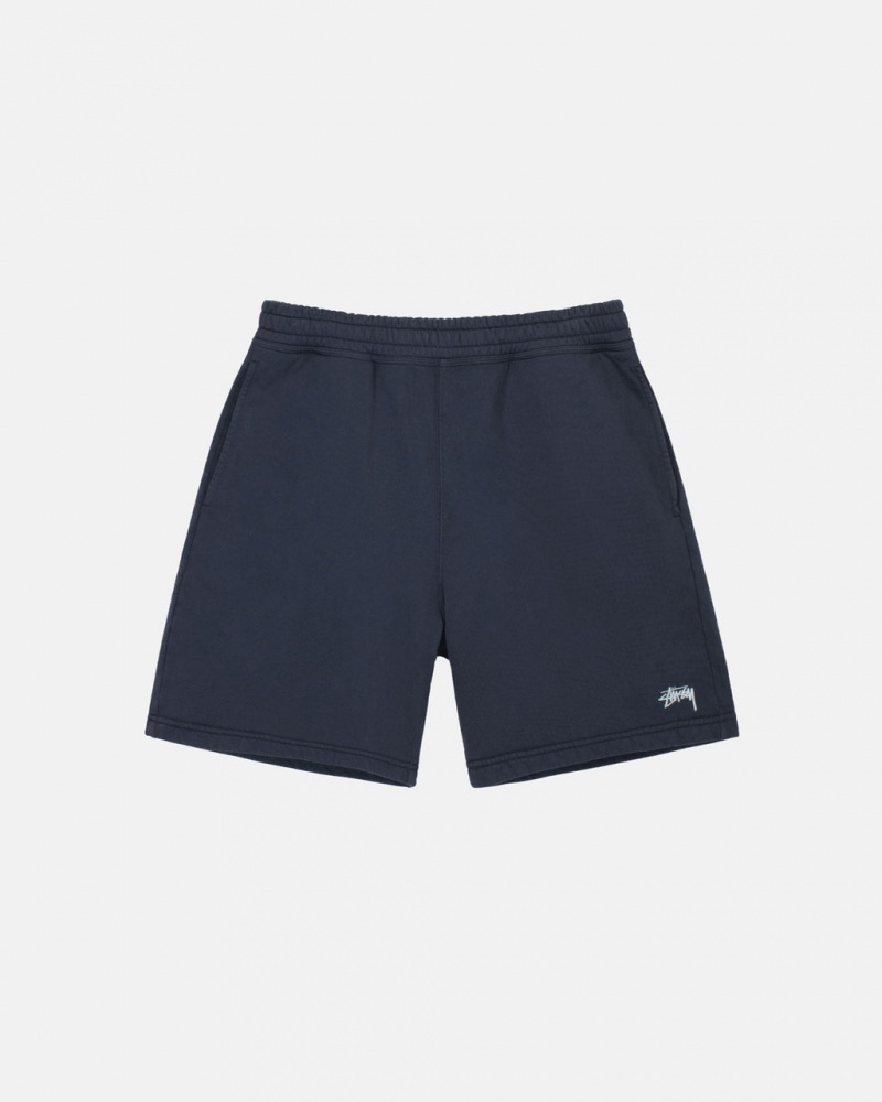 Stussy Stock Logo Sweatshort - Unisex Shorts Trunks Donkerblauw | GBEUC21837