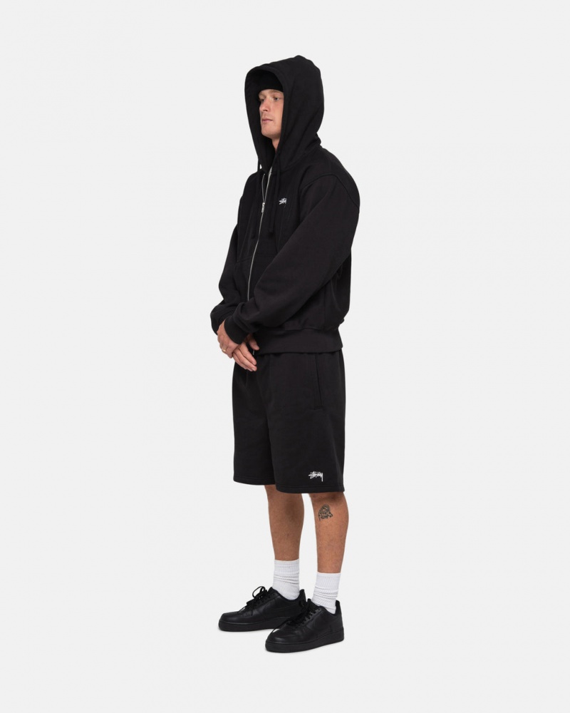 Stussy Stock Logo Sweatshort - Unisex Shorts Trunks Zwart | BEZDE12909