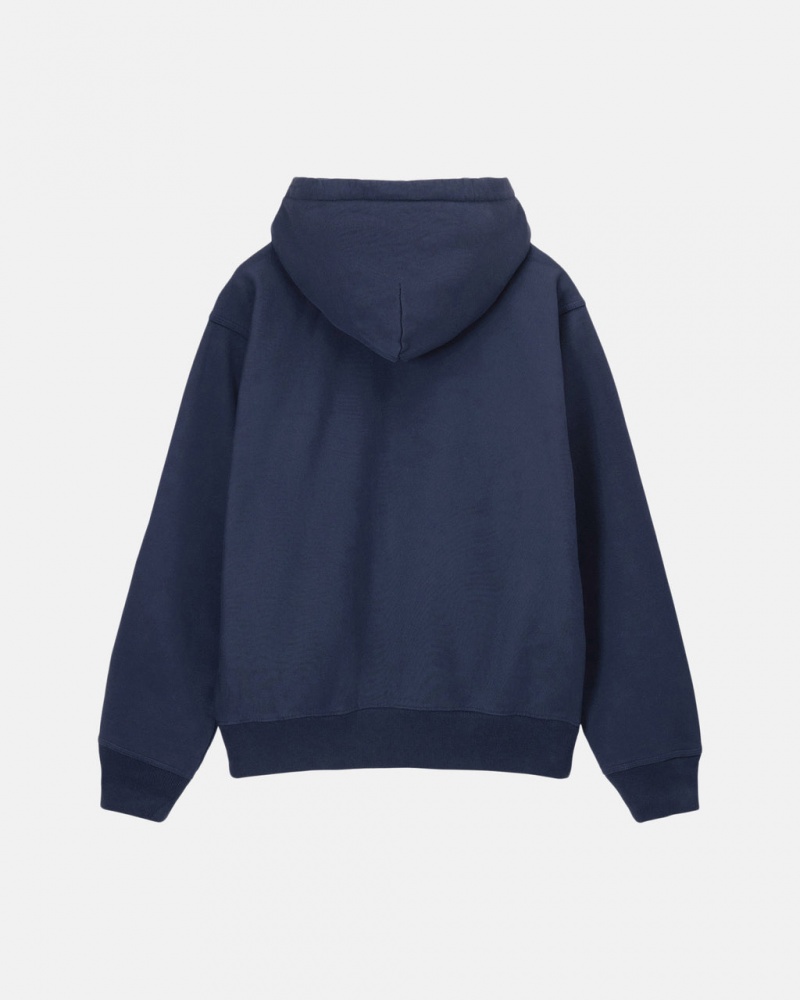 Stussy Stock Logo Zip Hoodie - Unisex Hoodies Donkerblauw | UBETG54268