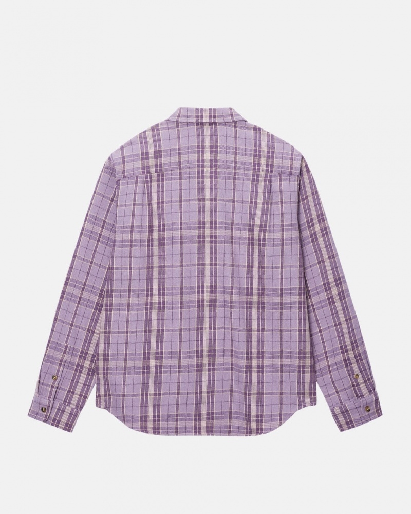 Stussy Stones Plaid Shirt - Unisex Tops Lavendel | BEJZR81654