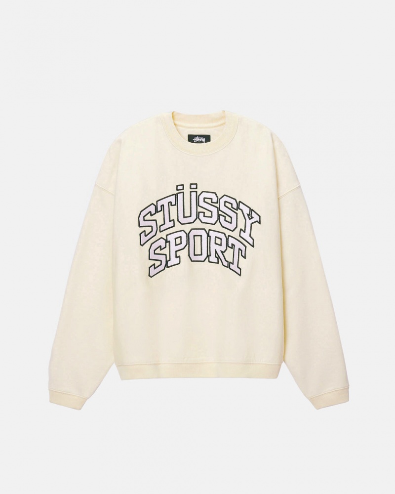 Stussy Stüssy Sport Relaxed Oversized Crew - Unisex Hoodies Wit | EBEHC73795