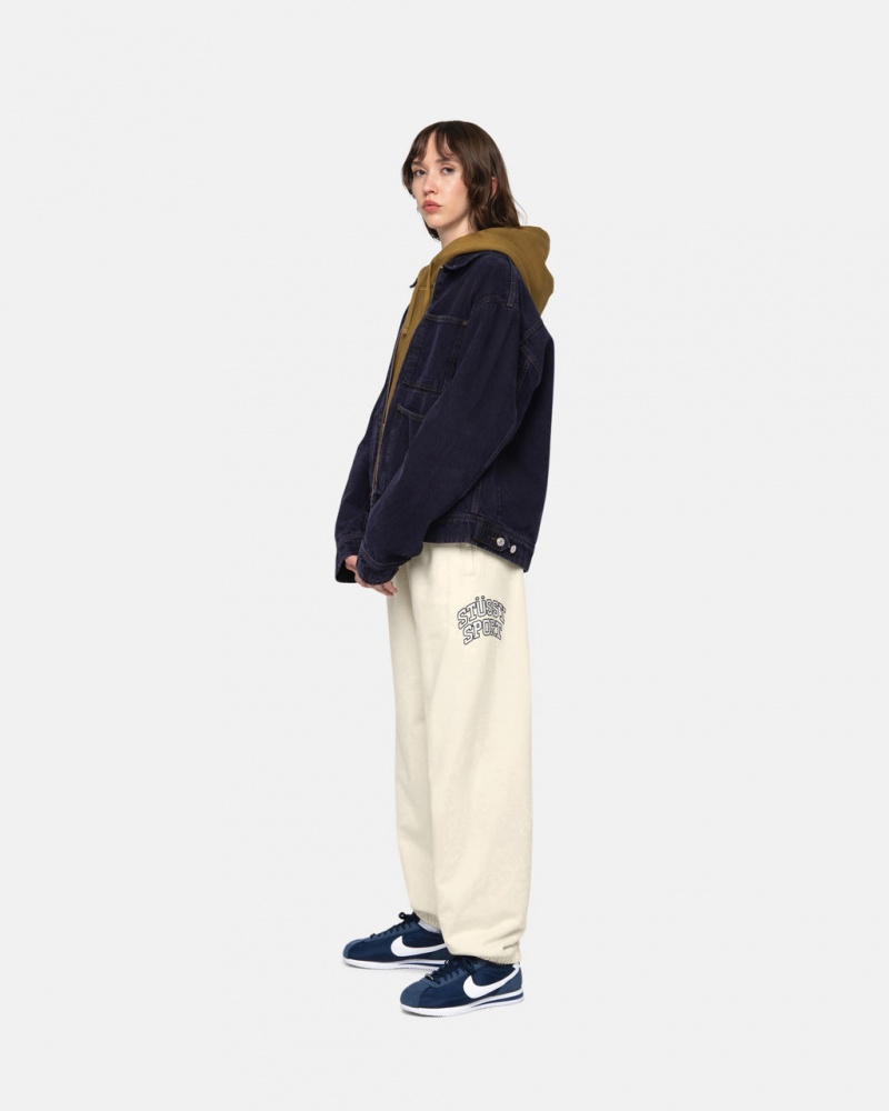 Stussy Stüssy Sport Sweatpant - Unisex Jeans Pants Wit | BENZX75540