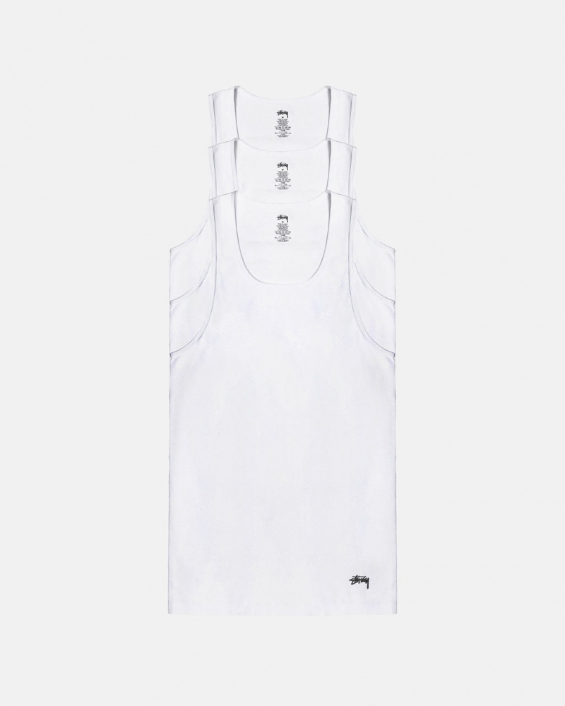 Stussy Stussy Tank Undershirt - Unisex Sweaters Knits Wit | FBEHY60435