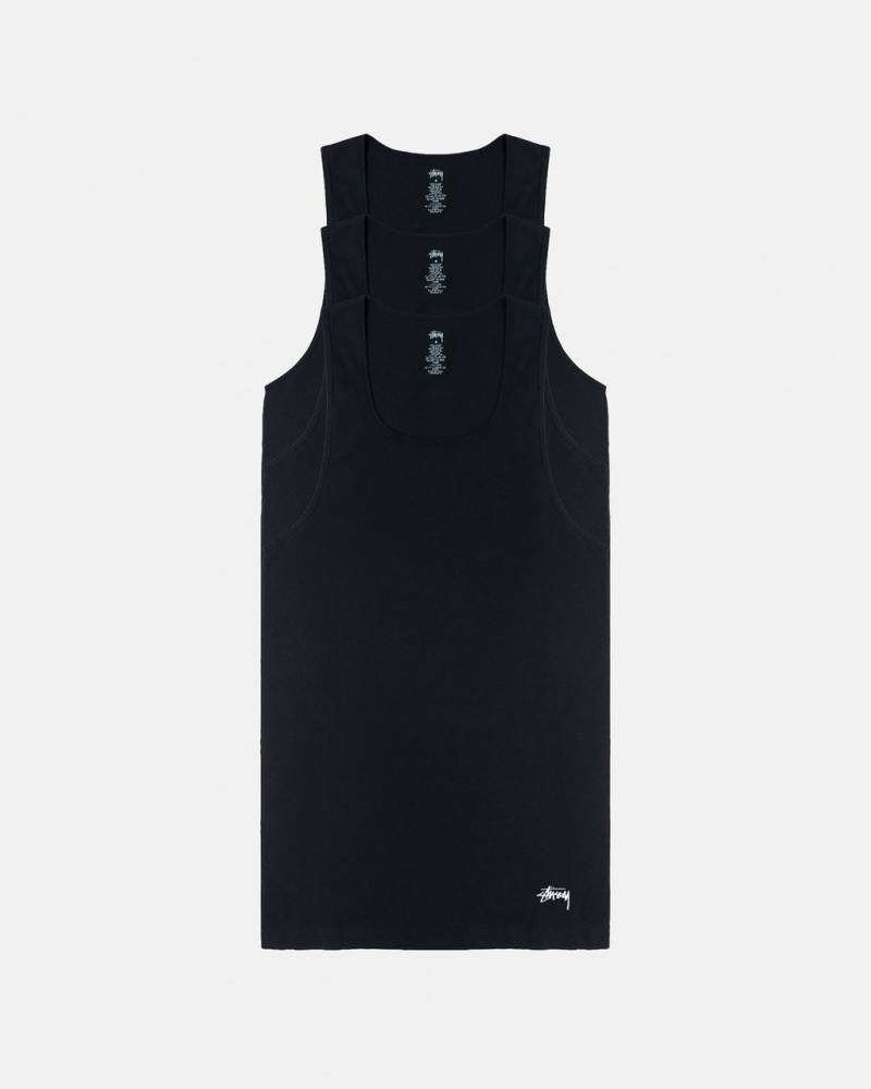 Stussy Stussy Tank Undershirt - Unisex Sweaters Knits Zwart | BEICD15928