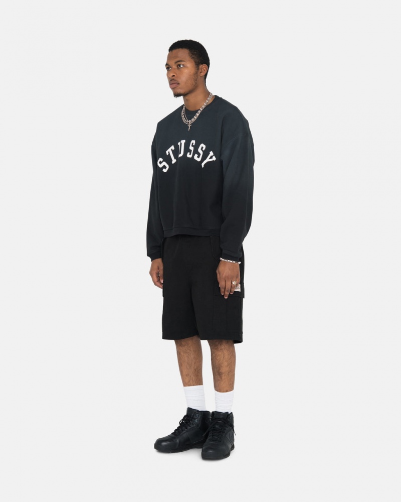 Stussy Sun Faded Oversized Crew - Unisex Hoodies Zwart | BEXMI65465