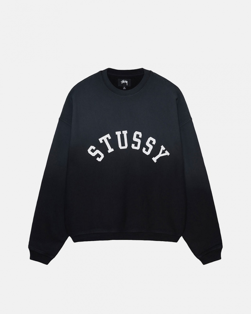 Stussy Sun Faded Oversized Crew - Unisex Hoodies Zwart | BEXMI65465