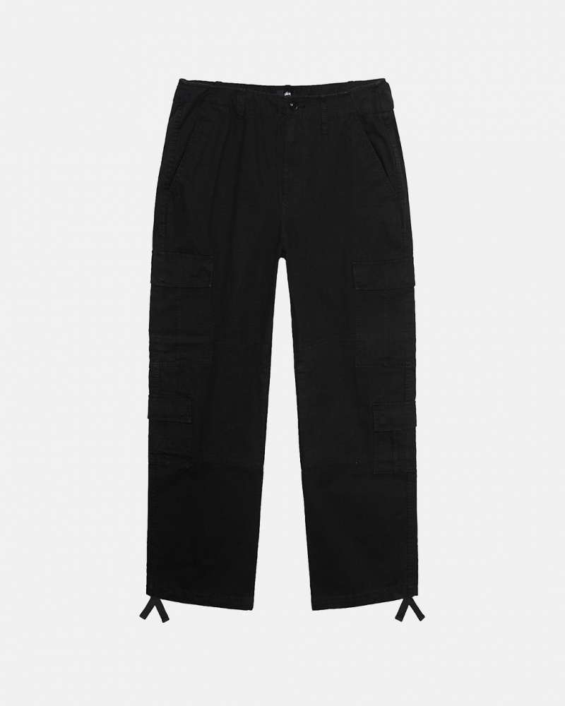 Stussy Surplus Cargo Ripstop - Unisex Jeans Pants Zwart | DBEVO51776