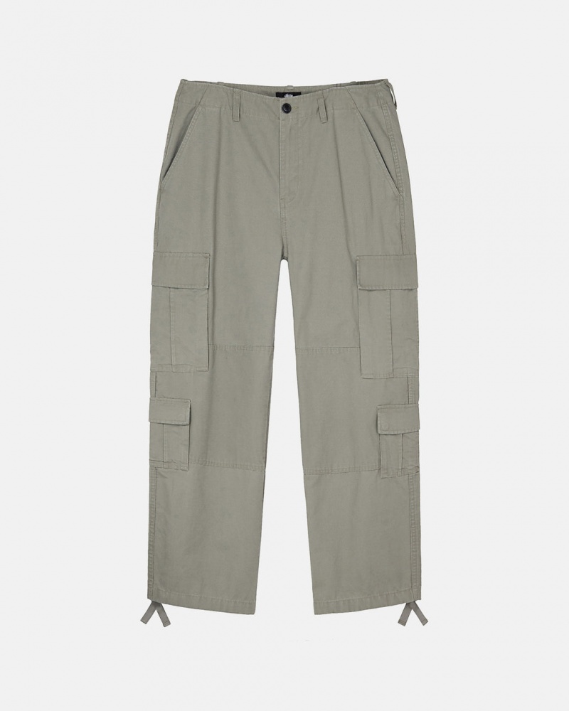 Stussy Surplus Cargo Ripstop - Unisex Jeans Pants Olijfgroen | LBETR99839