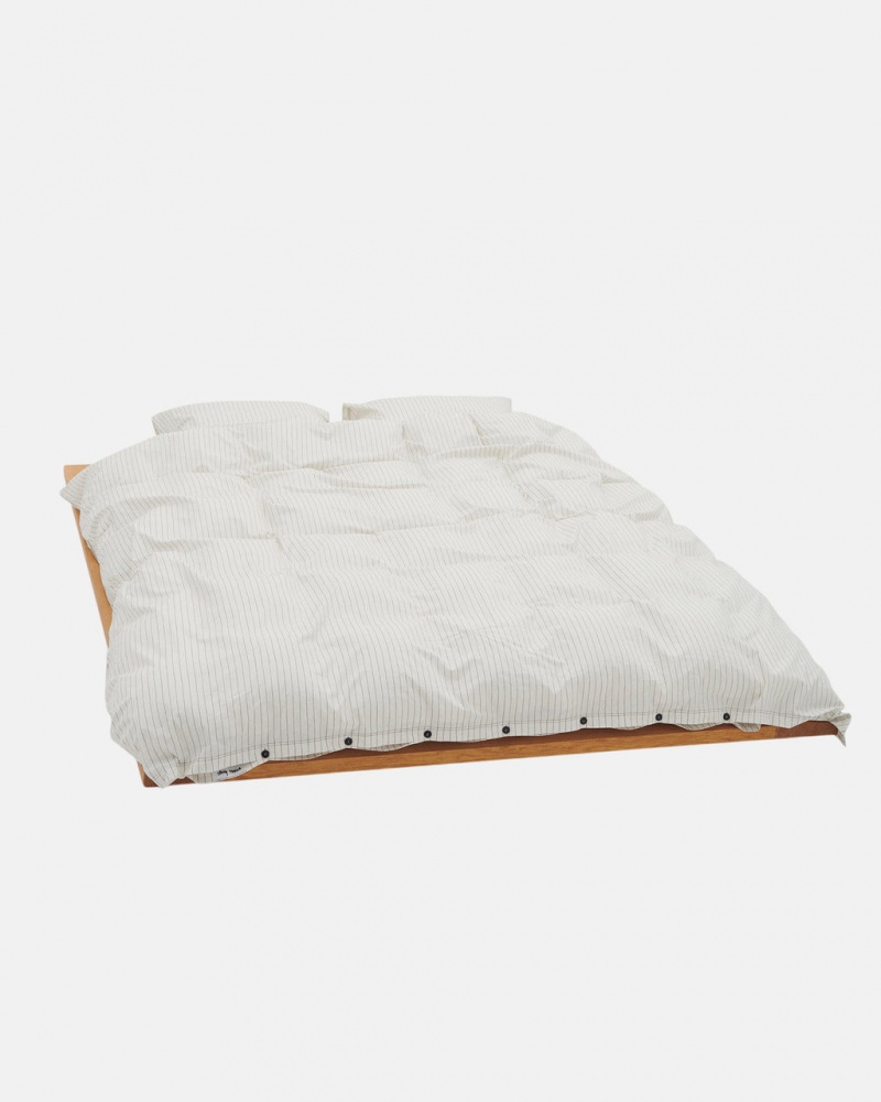 Stussy Tekla Percale Duvet Cover - Queen - Unisex Home Goods Wit | DBEKV61164