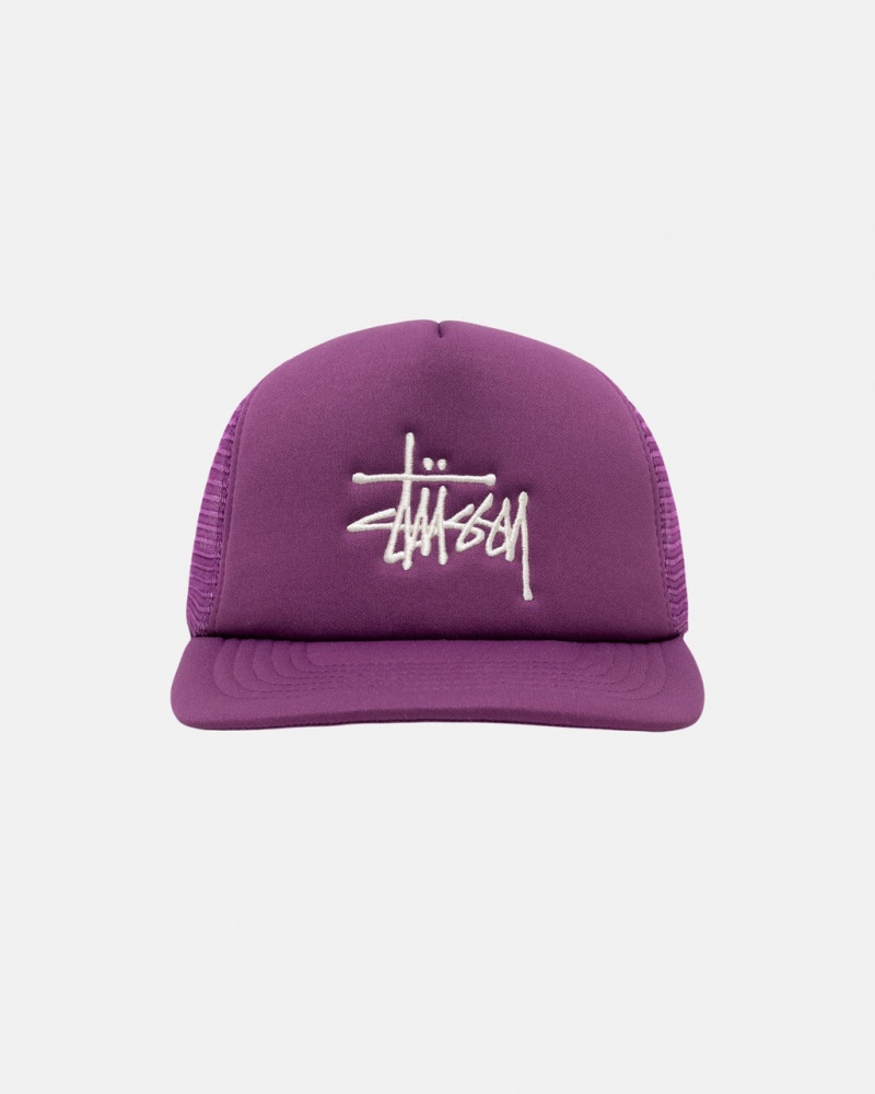 Stussy Trucker Big Basic Snapback - Unisex Paars | BECIF68143